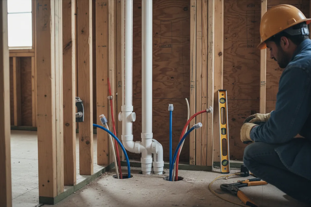 Drain and supply rough-in during Garbage Disposal Repair in Doty